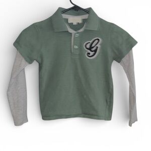 Authentic Gucci luxury designer boys Signature Polo with long sleeves Sz 6
